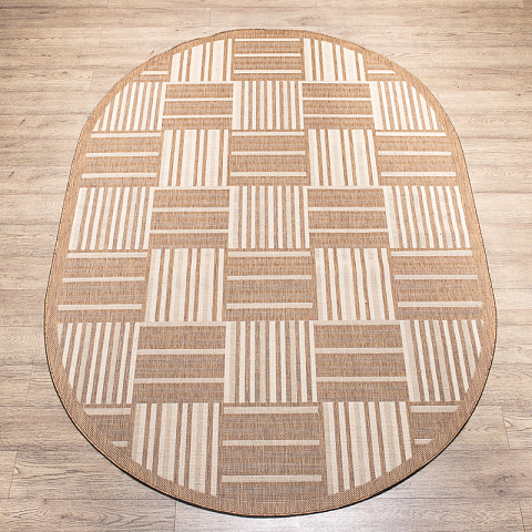 Российский овальный серый ковер флурлюкс (сизаль) 51002